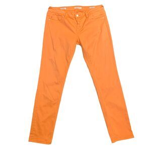 Vigoss Womens The Jagger Denim Skinny Jeans Tangerine Orange Stretch Size 13